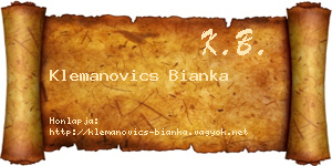 Klemanovics Bianka névjegykártya