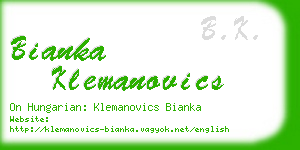 bianka klemanovics business card